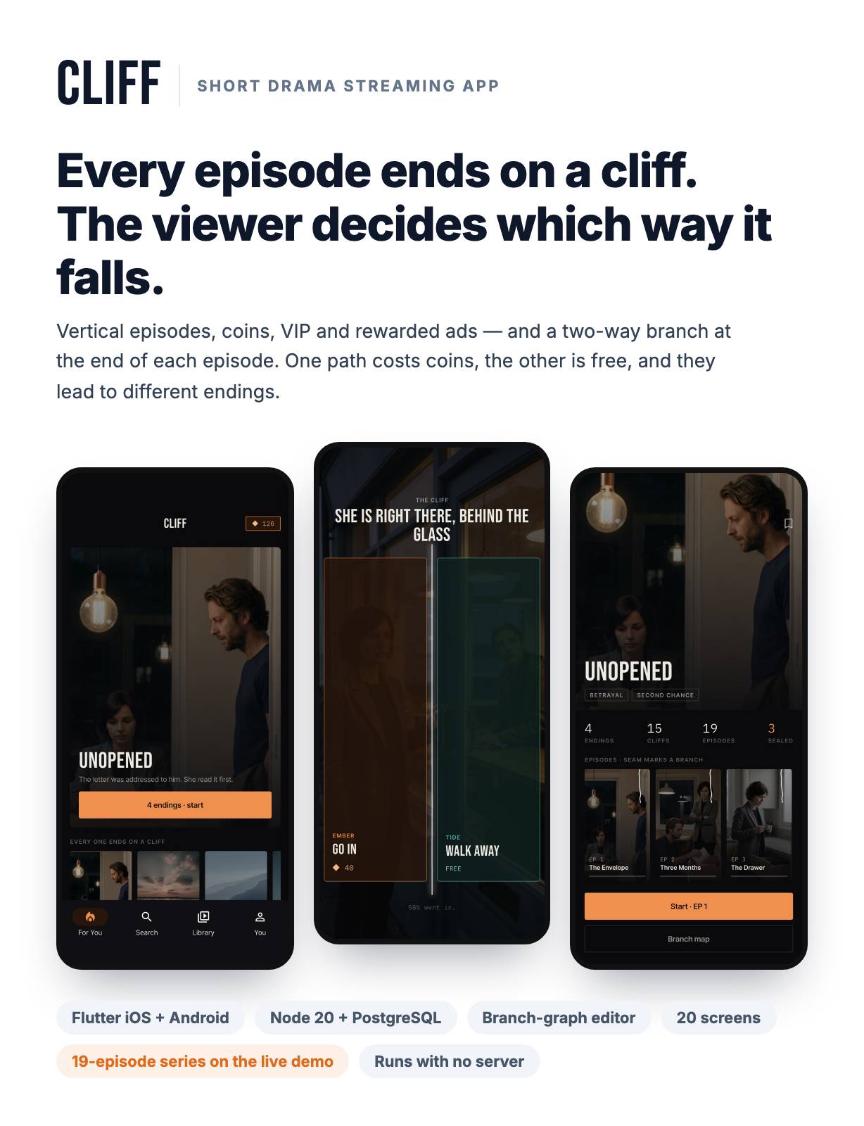 Cliff | Short Drama Streaming App with Branching Episodes